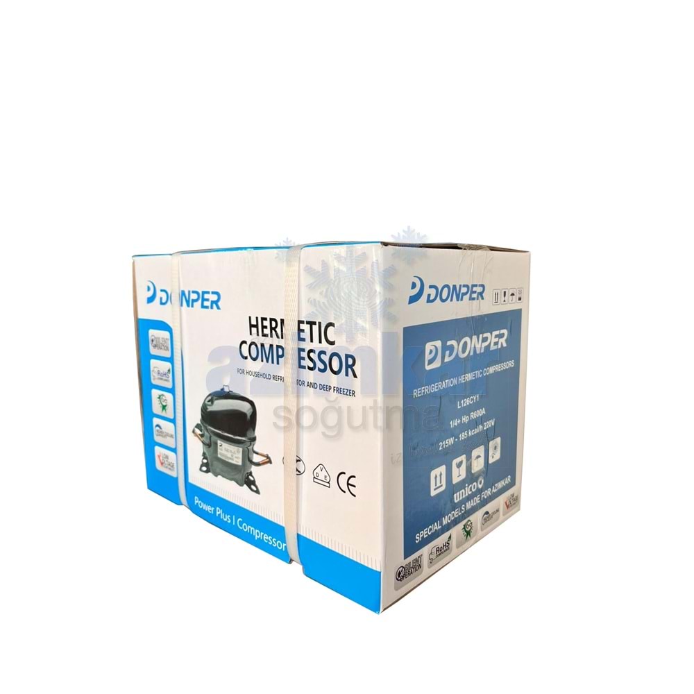 DONPER SU126CY1 1/4+ HP 185KCAL 216W R600A KOMPRESÖR