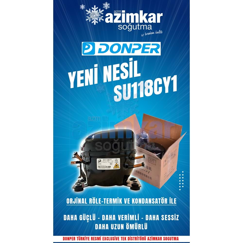 DONPER SU118CY1 1/4 HP 170KCAL 197W R600A KOMPRESÖR