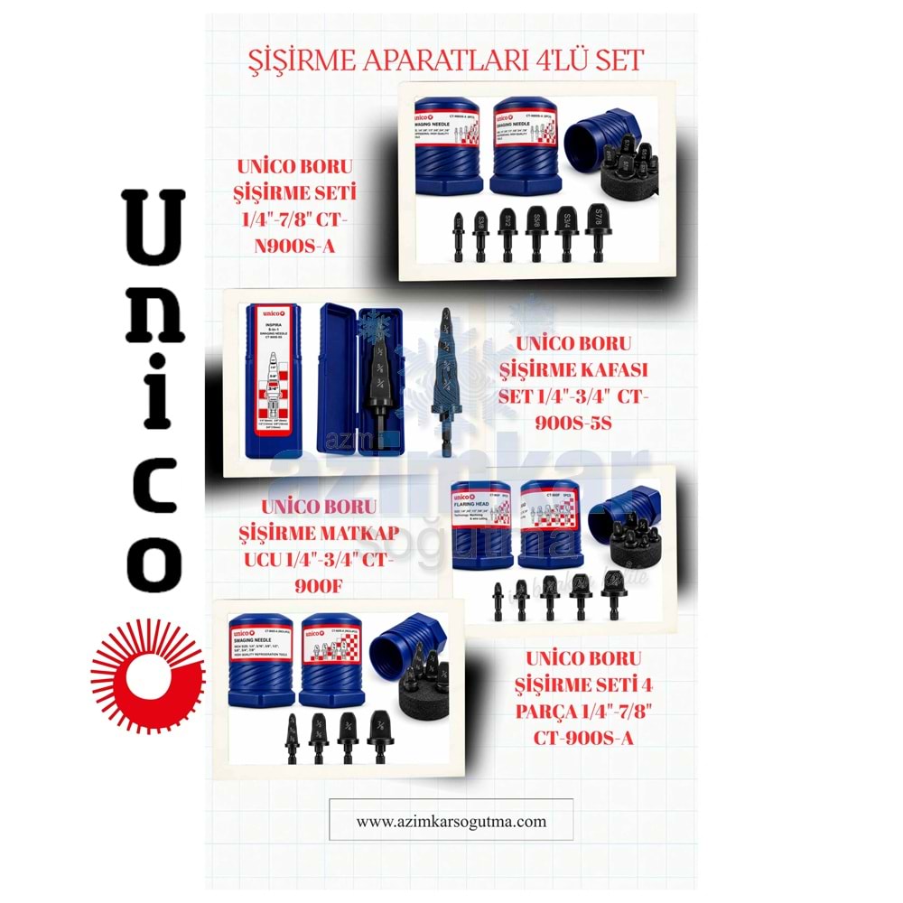 UNİCO BORU ŞİŞİRME 4 LÜ SET