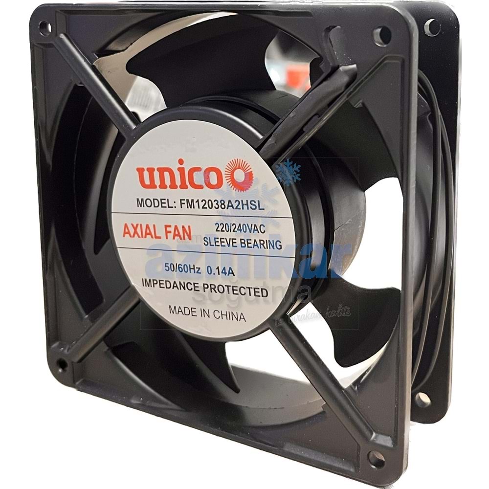 UNİCO KARE FAN MOTORU 12X12 220V BAKIR SARGI 5 KANAT