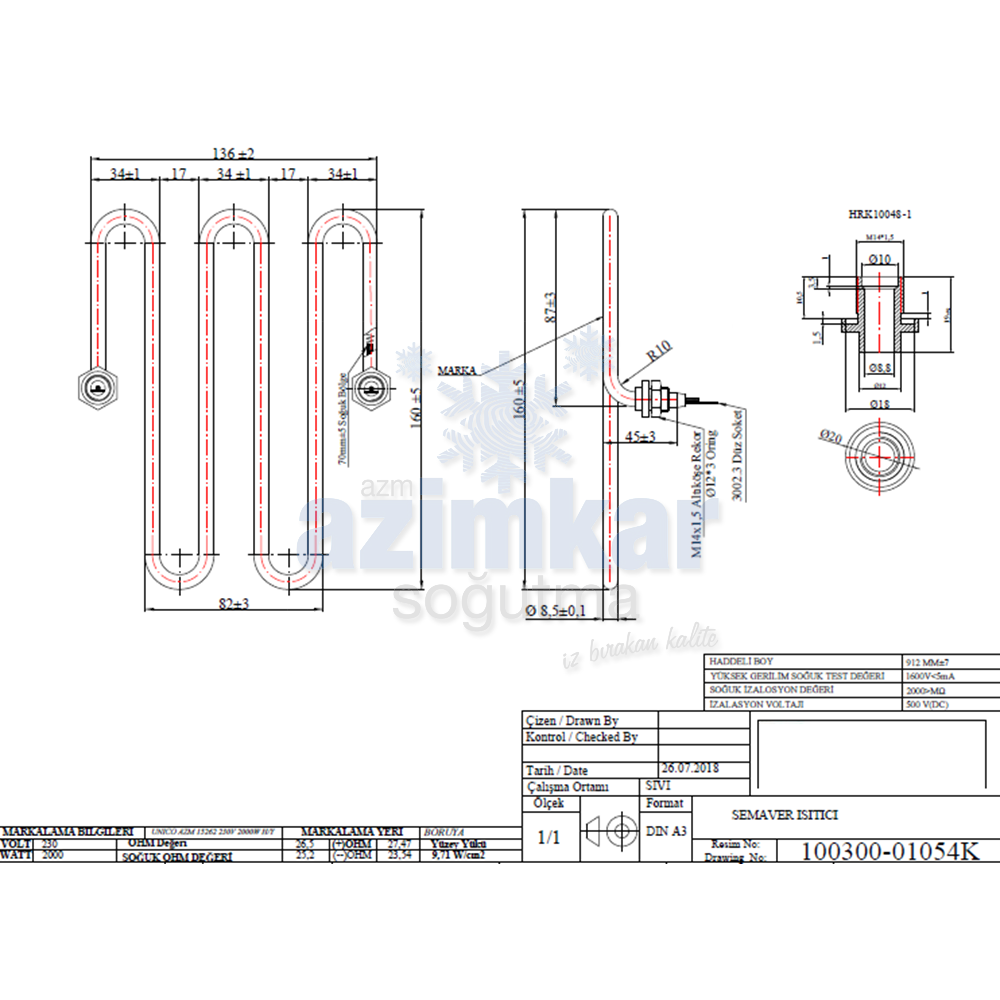 SEMAVER REZİSTANS 0154K 2000W 220V
