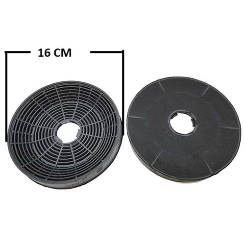 ASPRATÖR KARBON KÖMÜRLÜ FİLİTRE ORTA BOY 16 CM ÇİFT