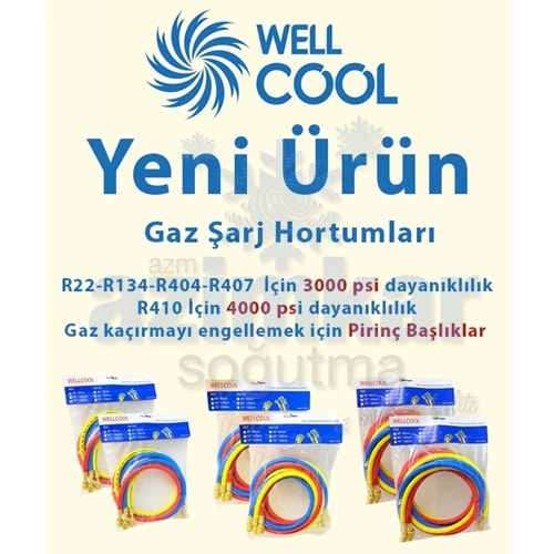 WELLCOOL GAZ HORTUMU 90 CM R410 1 PAKET