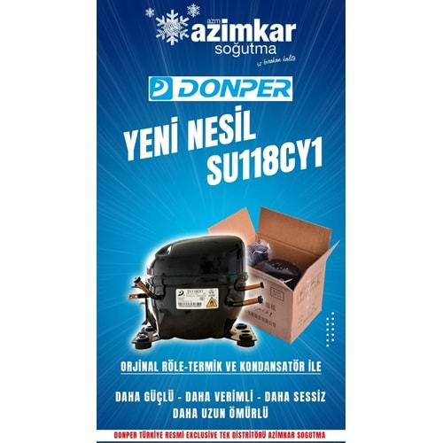 DONPER SU118CY1 1/4 HP 170KCAL 197W R600A KOMPRESÖR