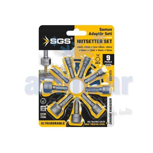 SGS 1875 SOMUN ADAPTÖRÜ SETİ 9 PARÇA