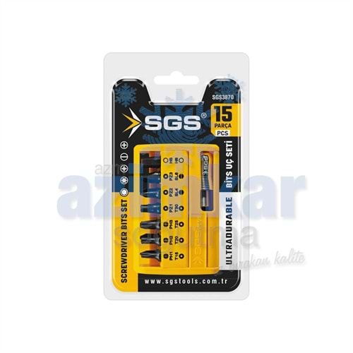 SGS 3870 BİTS UÇ VE HIZLI ADAPTÖR SETİ 15 PARÇA Sand-Pro Series