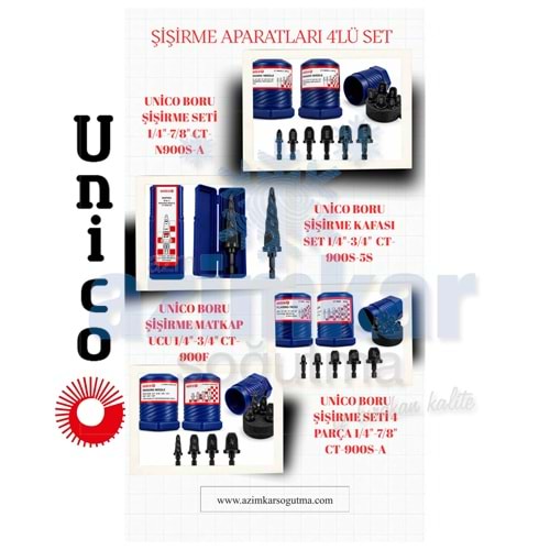 UNİCO BORU ŞİŞİRME 4 LÜ SET