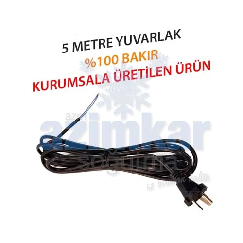 SÜPÜRGE KABLOSU YUVARLAK 5 MT 2X0,75mm 1NCİ KALİTE BAKIR